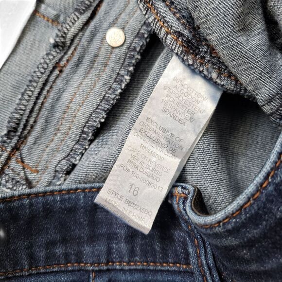 Democracy Ab Solution Jean Shorts Womens 16 Blue Denim High Rise Cuffed Stretch - Picture 4 of 6